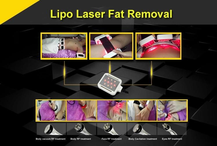 Lipo Laser Cavitation RF Therapy vacuum LED Repel Cellulite Vacuum Cavitation Slimming