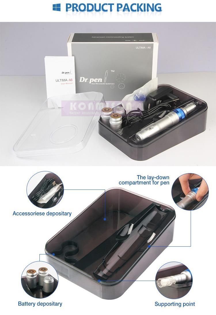 Professional Innovative Auto Microneedle Injection System Electric Derma Pen 12 Needles Ultima A6 Wireless Derma Pen