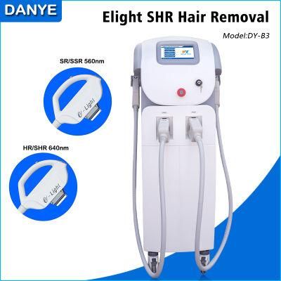 Elight Shr Hair Removal and Skin Rejuvenation with Double Handles 560nm and 695nm