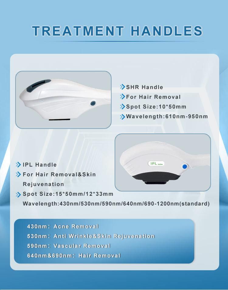 Shr IPL E-Light Laser Hair Removal Machine with Two Handles