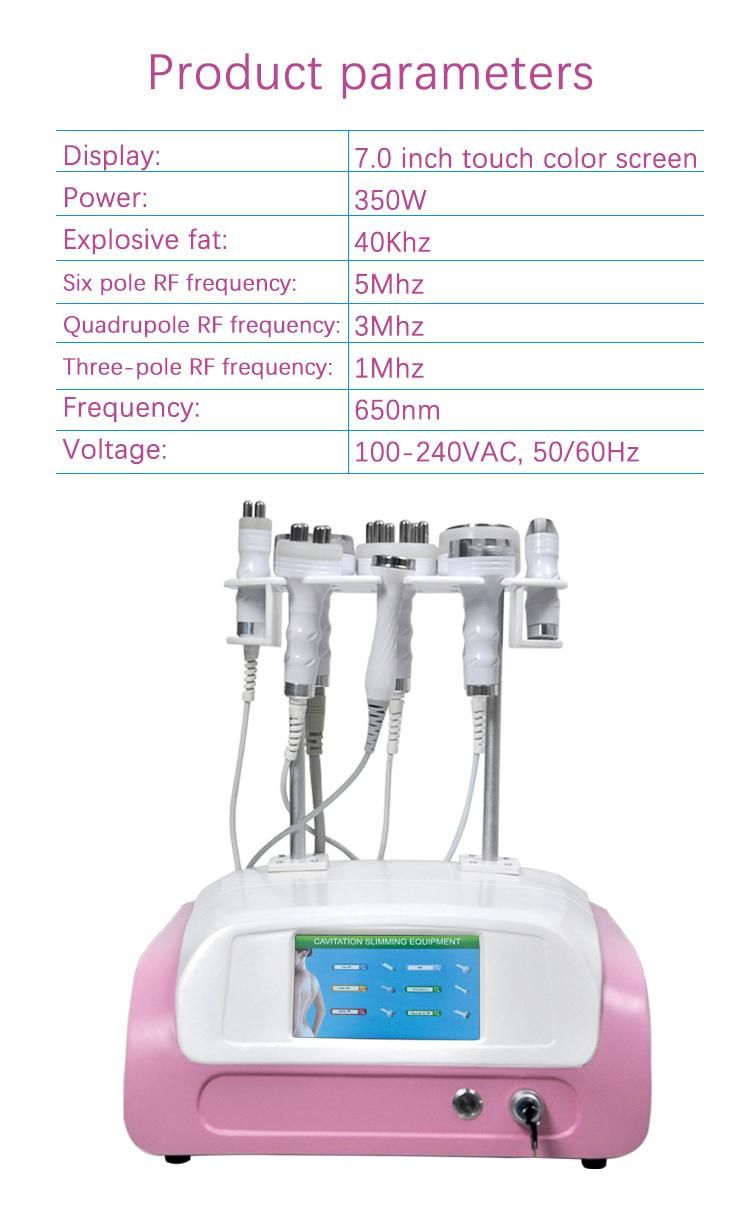 Multifutional Vacuum Ultrasonic Cavitation RF Body Slimming SPA Machine