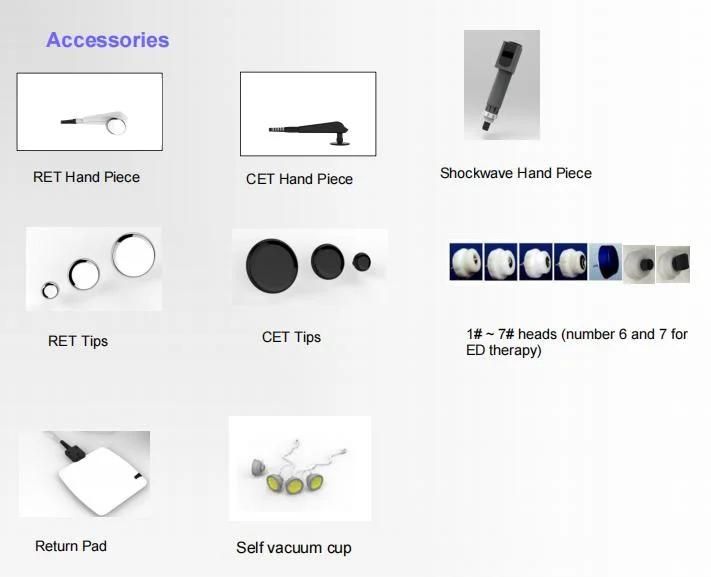 EMS Shockwave and Smart Tecar 2 in 1 Equipment Electromagnetic Shockwave for Physiotherapy