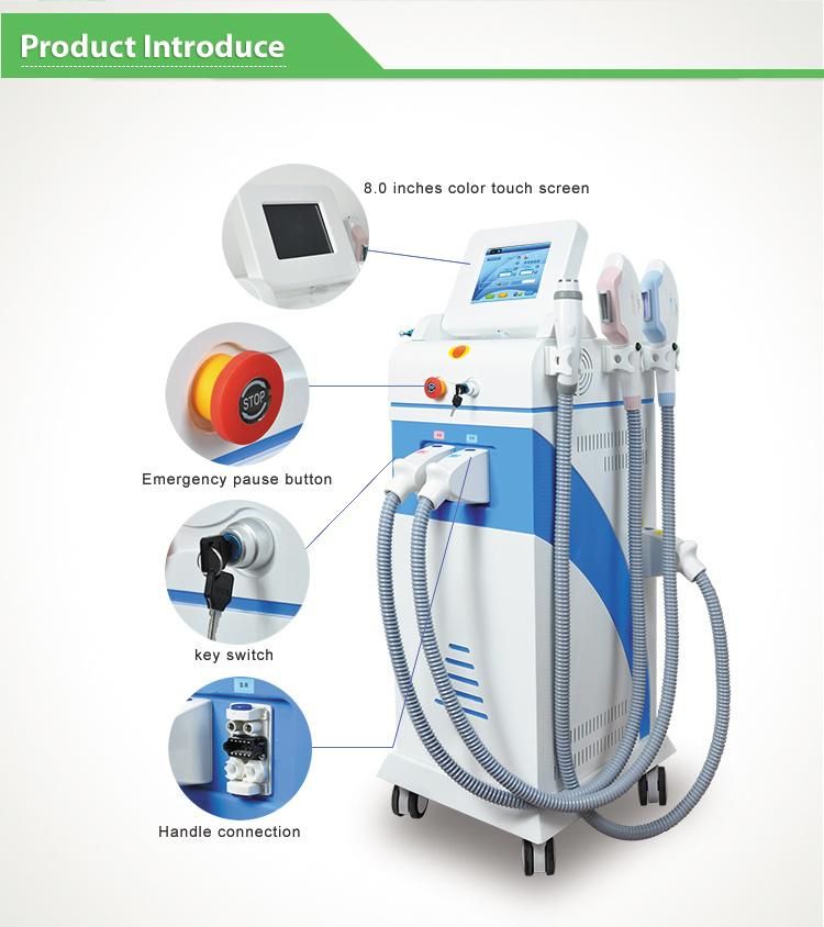 New Hr+Sr+RF+Laser System Machine for Tattoo/ Hair Removal/ Skin Rejuvenation