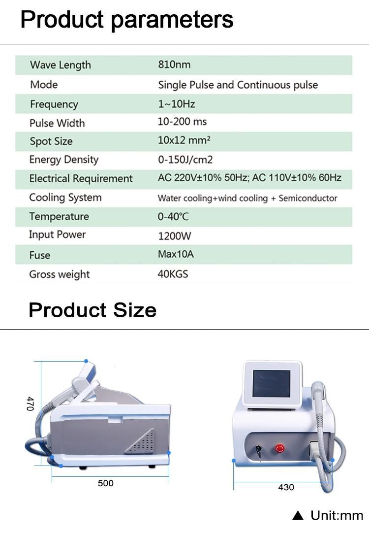 Portable High Power Diode Laser Hair Removal Machine