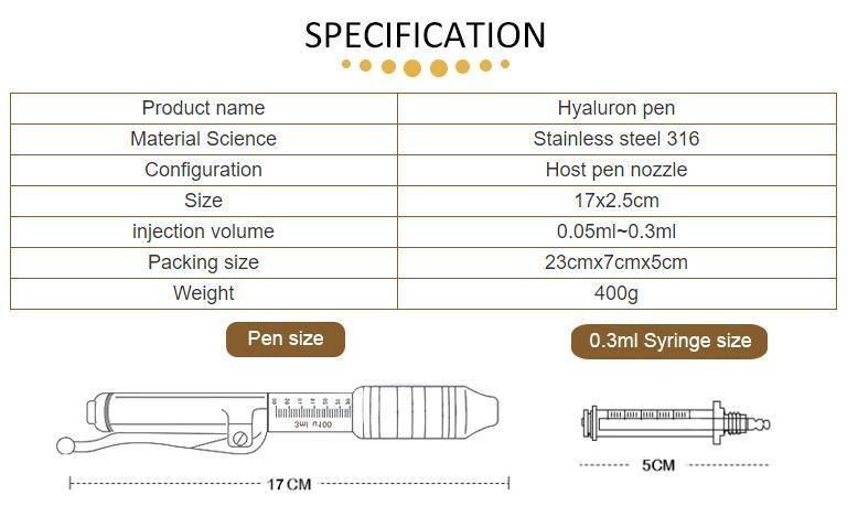 Hyaluron Pen Hyaluronic Injection Pen Atomizer Hyaluron Gun Wrinkle Removal Water Syringe Needle-Free