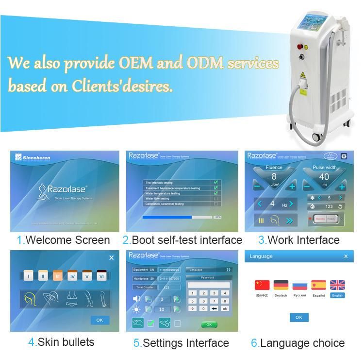 2020 Sincoheren 1300W Strong Power 808nm Diode Laser Hair Removal Machine Alexandrite Laser