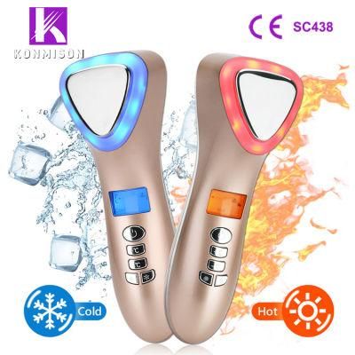 Ion Vibration Ultrasound Hot and Cold Hammer Facial Machine