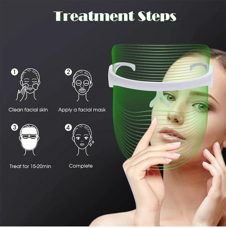 Transparent Rechargeable 7-Color LED Photon Therapy Facial Beauty Mask