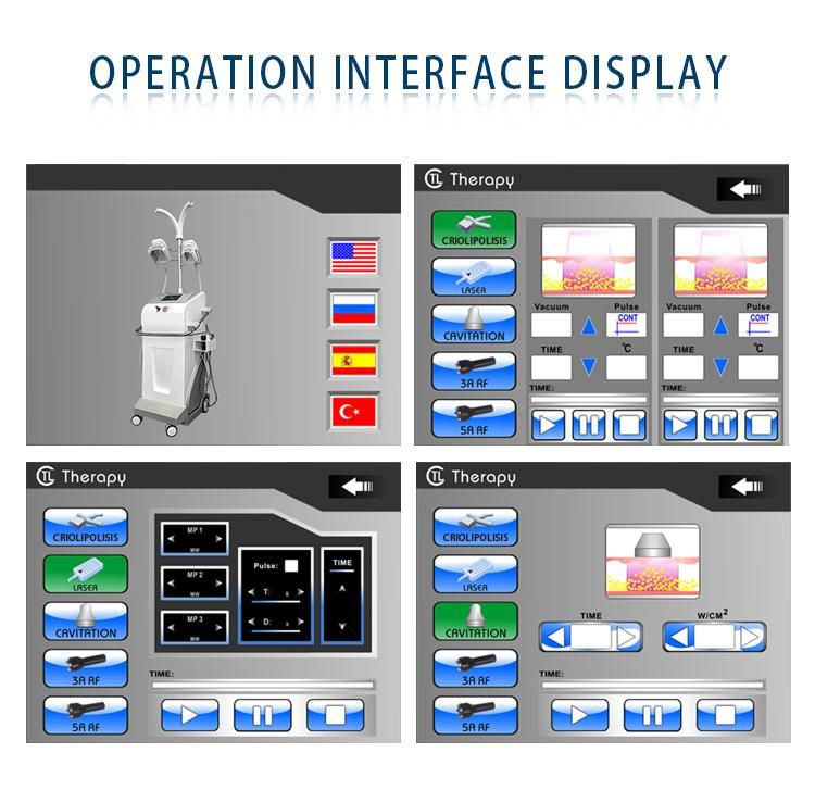 Cool Tech for Fat Reduce with Cavitation RF Lipolaser Cryolipolysis Equipment