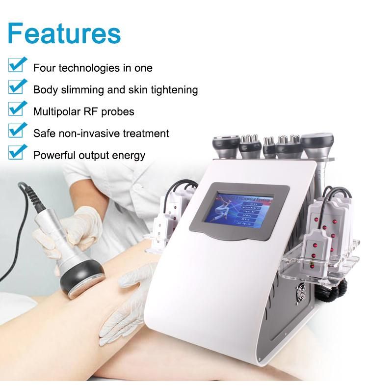 Portable 6 in 1 Ultrasonic Cavitation RF Cavitation Machine with Lipo Pads