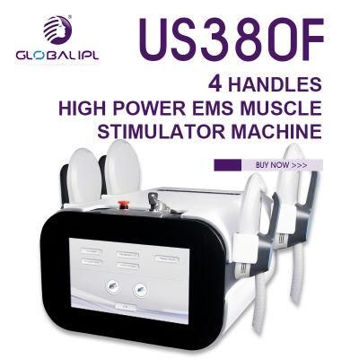 4 Handle Muscle Stimulator EMS Muscle Stimulator Machine Slimming Electromagnetic Sculpting Machine