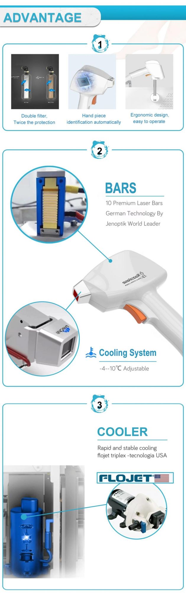 3 Wavelength Factory Supply High Quality Portable Diode Laser Permanent Golde Wavelength 808nm Painless Treatment Machine