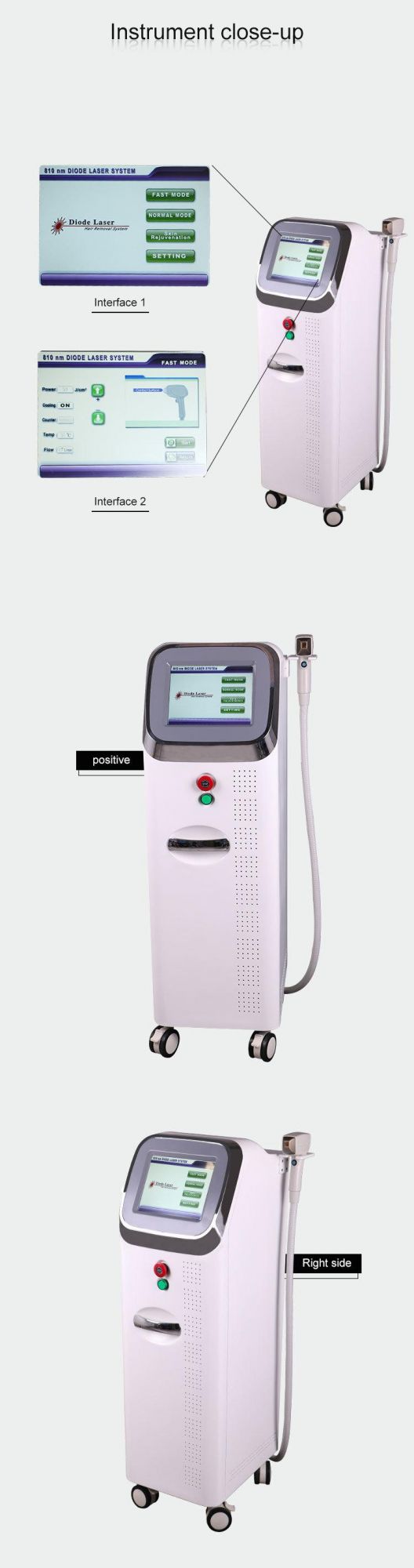 Salon Beauty Equipment Hot Sale 808/810nm Diode Laser Hair Removal Skin Rejuvenation Machine