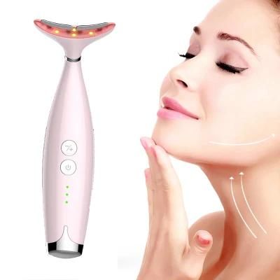 LED Light Therapy High Frequency Vibration Skin Tightening Smoothing Wrinkles EMS RF Neck Lifting Machine