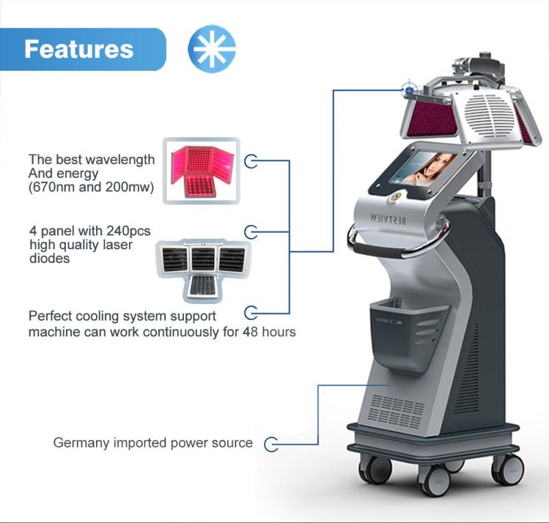 670nm Best Wavelenght Diode Laser Hair Regrowth Machine