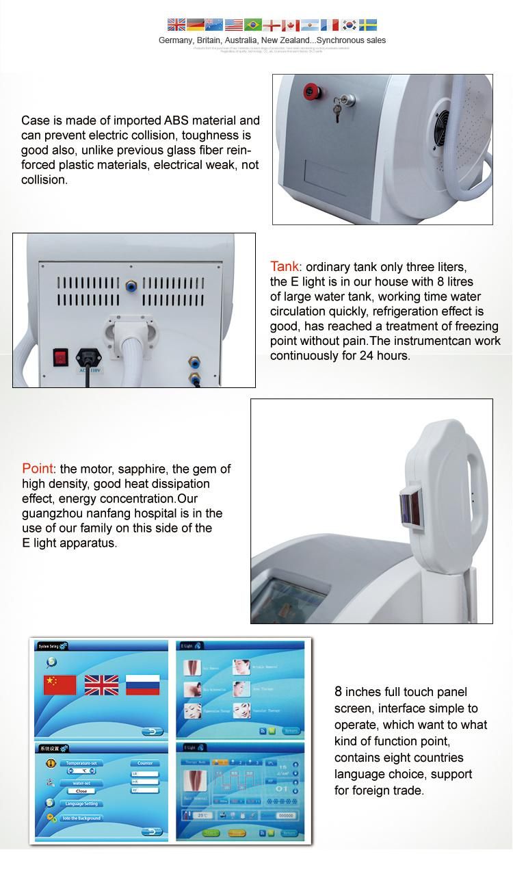 New Design Elight IPL Shr Fast Hair Removal Machine Factory Price