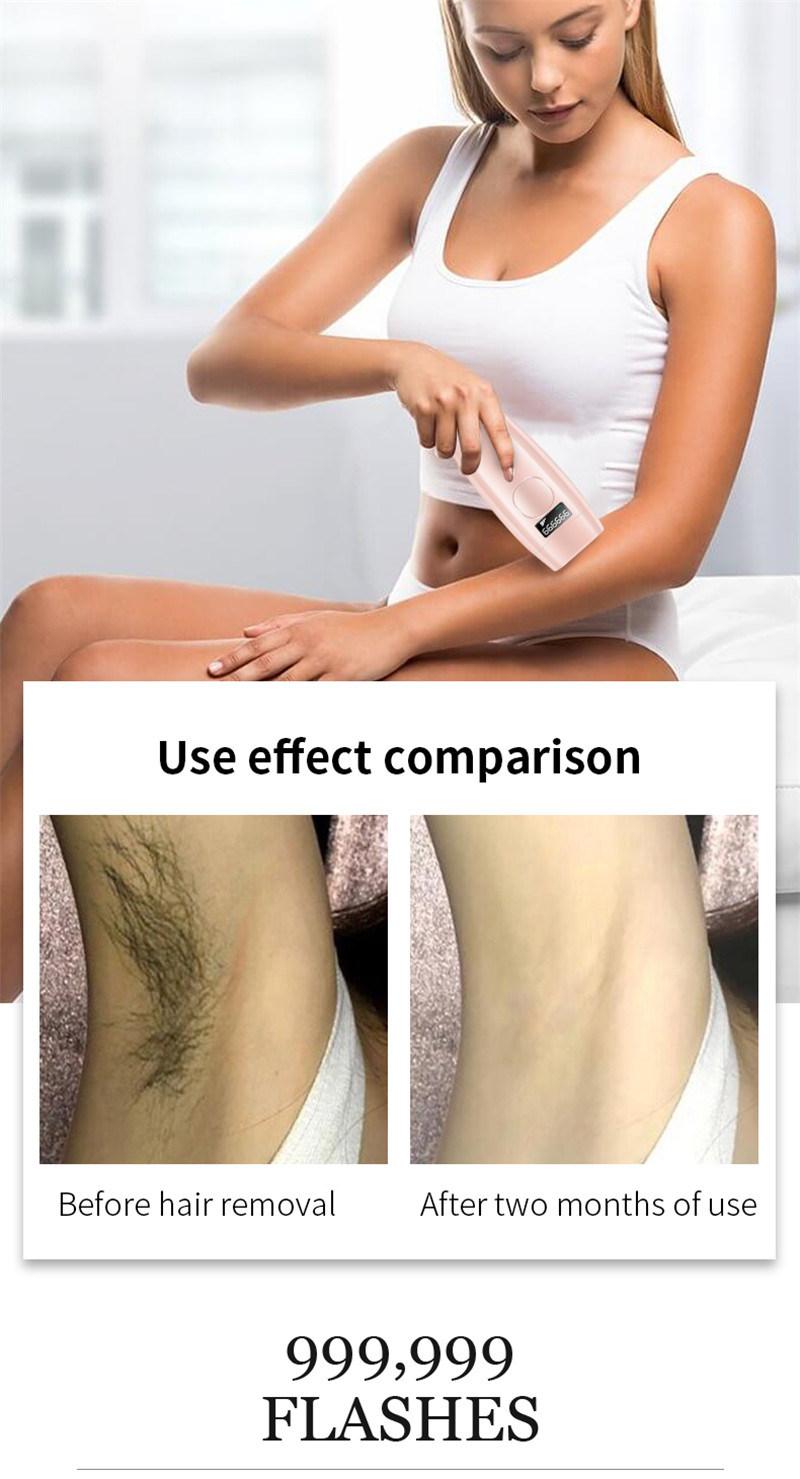 Painless Mini Portable Permanet Home IPL Hair Removal Machine 999, 999 Flashes with Digital Display