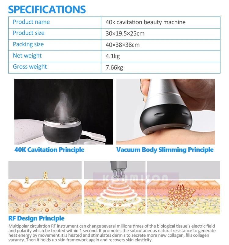 Portable Weight Loss Device Vacuum 40K Cavitation Slimming Beauty Machine