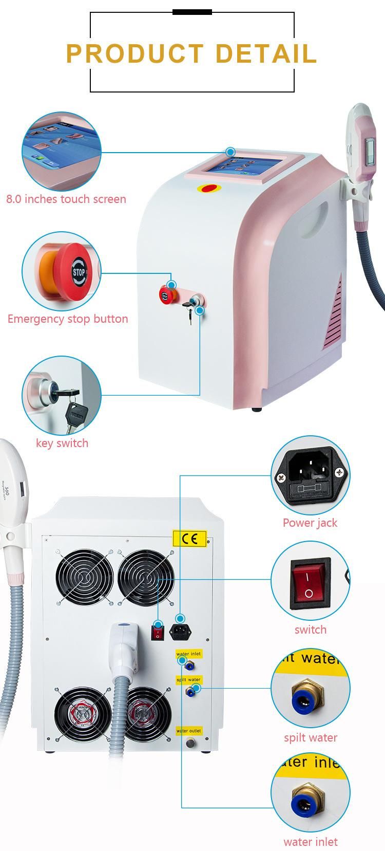 E-Light/IPL Shr Painless Rapid Hair Removal Beauty Machine