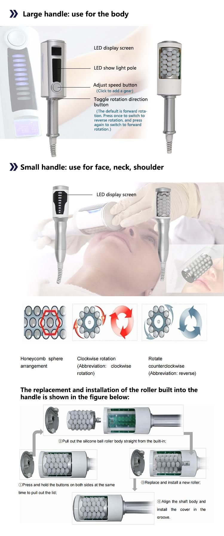 Non-Invasive Endos Roller Cellulite Removal Lymphatic Circulation Dual Handles Machine