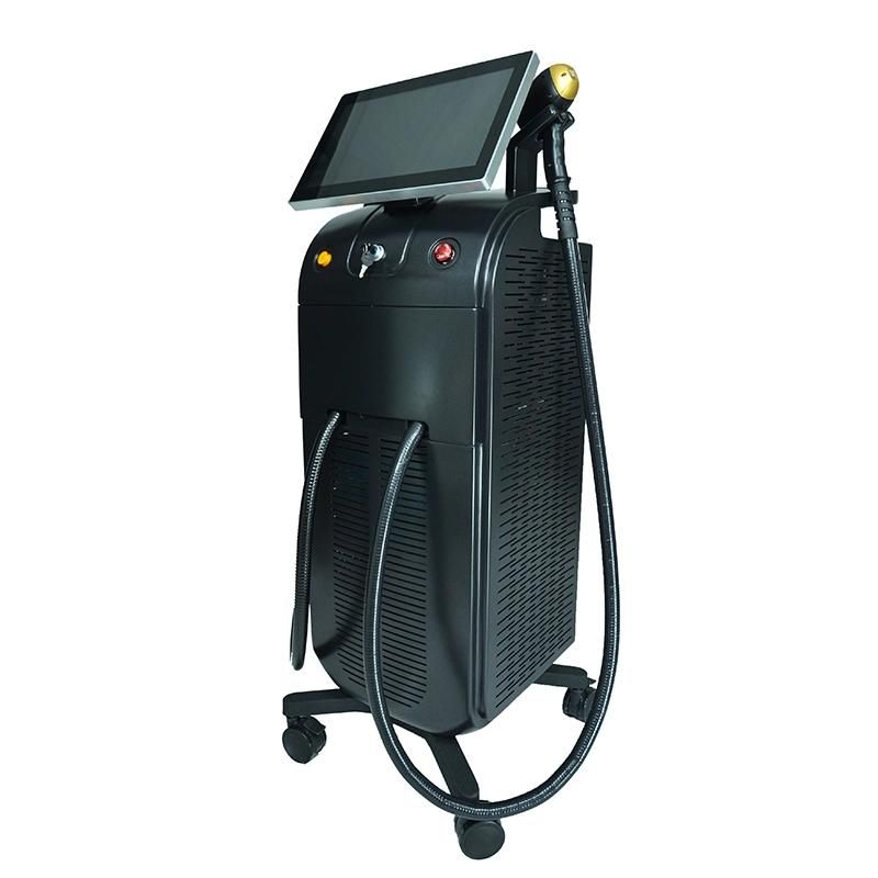 OEM Logo 2 Handle 3 Wavelength Diode Laser 755nm 808nm 1064nm Laser Hair Removal Machine