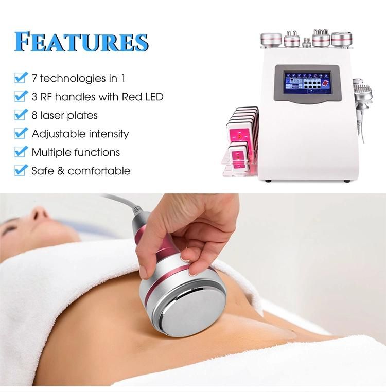 9 in 1 Multifunction Beauty Machine Lipolaser Cavitation Vacuum RF Slimming Machine