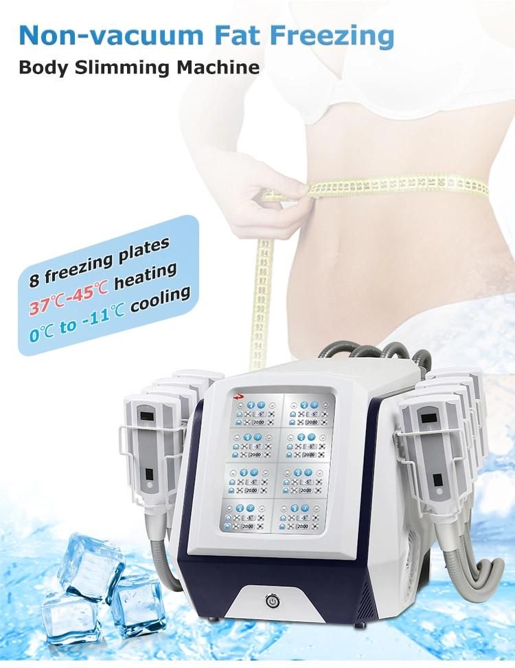 Konmison OEM Safe Comfortable Non-Vacuum Heating Cooling System 8 Operating Handles Cryotherapy Fat Freezing Wholesale Cool Slimming Machine Weight Loss Price