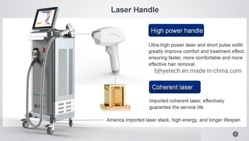 2022 Super 808 Diode Laser Painless Permanent 808nm Diode Laser Hair Removal Machine 1064nm 808nm 755nm for Sale