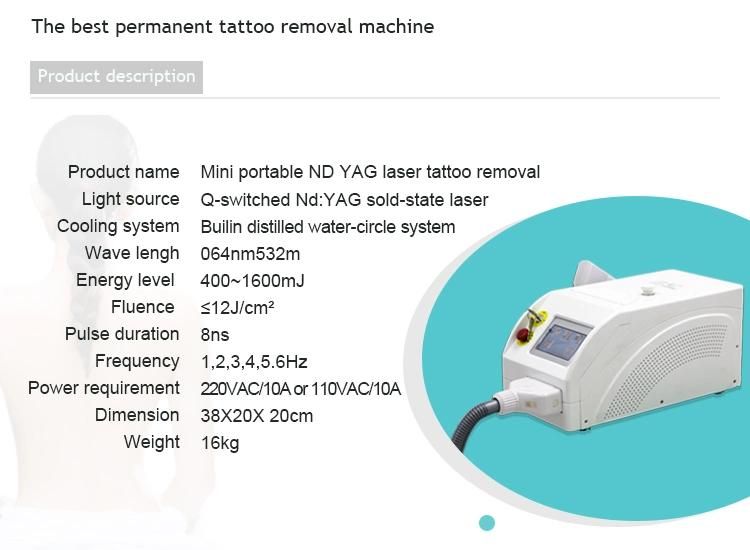 Q Switched ND YAG Laser Portable Q Switched ND YAG Laser Tattoo Removal Carbon Laser Peel Machine