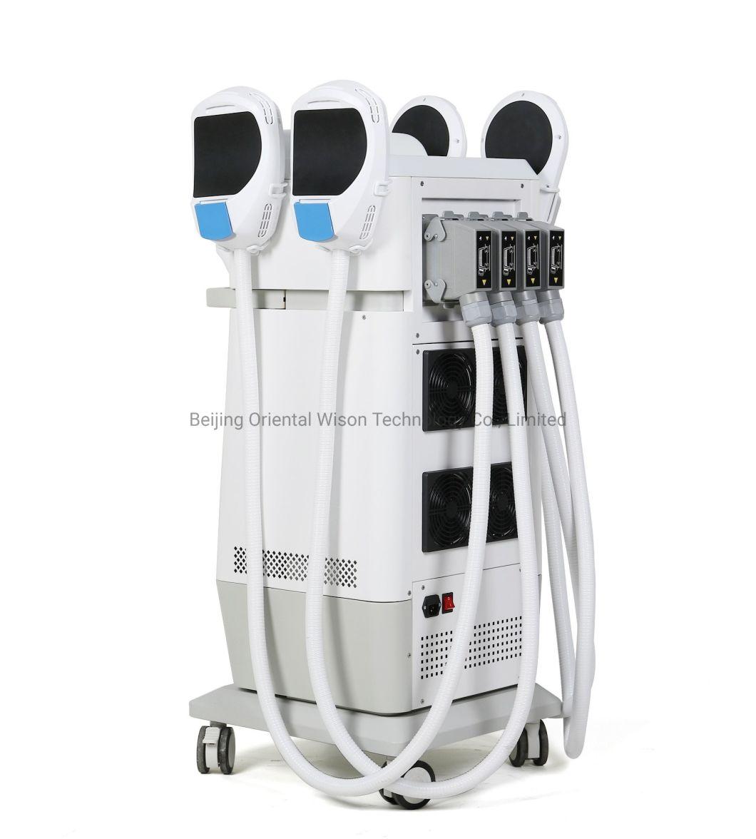 4 Handles RF Technology Em-Slim Electromagnetic Shockwave Cellulite Removal Muscle Gain Machine