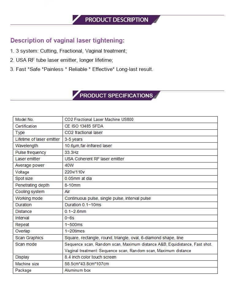 CO2 Laser Acne and Scar Removal Clinic Device 2018