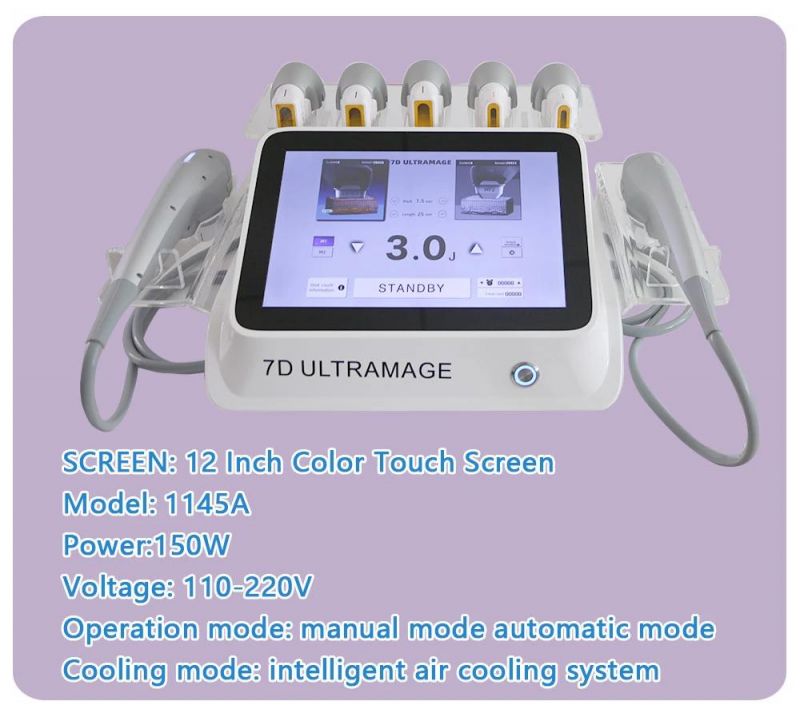 Anti-Wrinkles Device 7D Hifu 7 Cartridges 11 Lines for Face