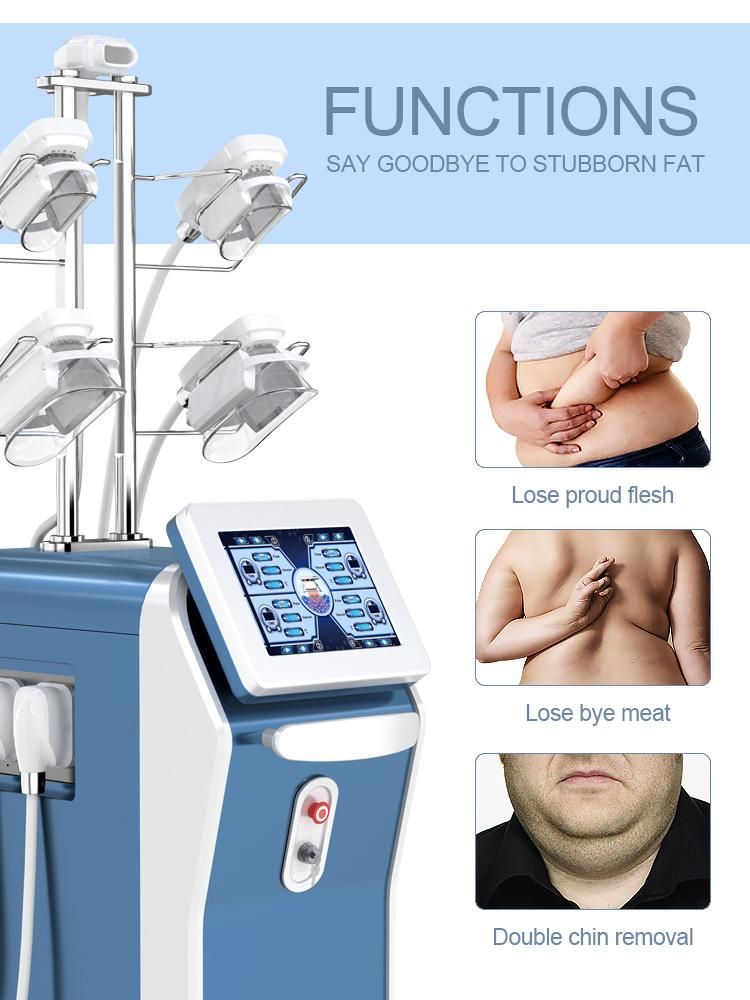 5 Handles Cryolipolysis Body Slimming Machine Double Chin Treatment Non Surgical Body Contouring Equipment Cryotherapy Reduce Cellulite Salon Device Ctl80-5s