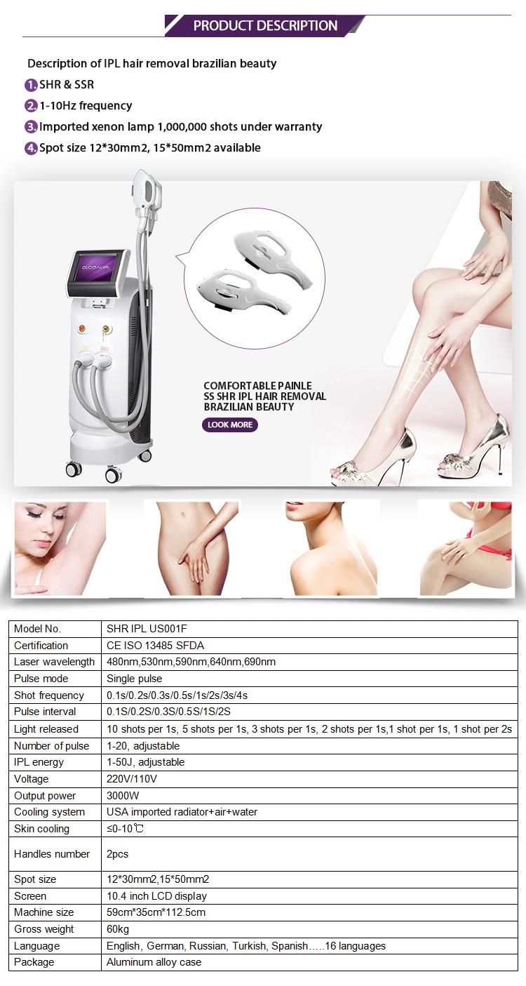 Shr IPL Hair Removal and Vascular Removal Machine