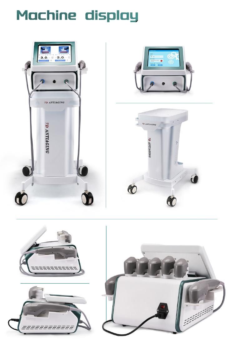 Portable Beauty 25000 Shots 7 Cartridges Body Slimming Skin Tightening Facial Anti-Wrinkle Machine 7D Hifu