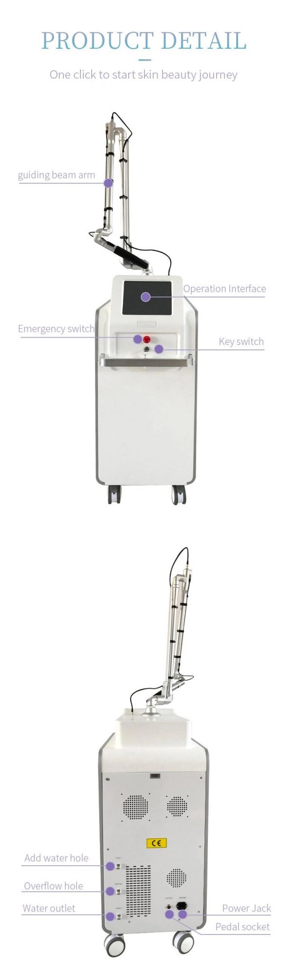 Vertical Picolaser with Korea Arm Pigment Removal Clinic Equipment