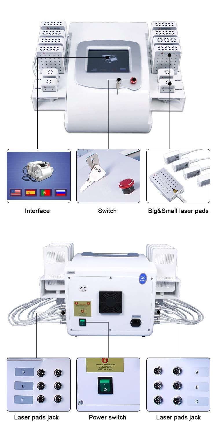 Home Slimmer Portable Laser Shape System Red Light Mitsubishi Diode Lipo Laser Treatment Body Slimming Machine