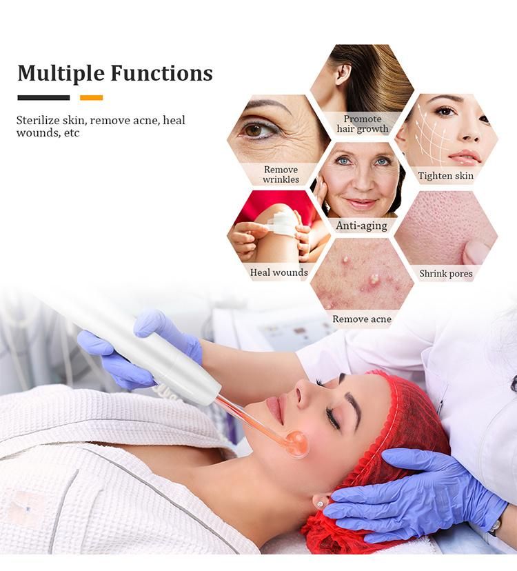 Portable Handheld High Frequency Wand Skin Tightening Acne Treatment Ozone Electrotherapy Therapy Beauty Facial Machine