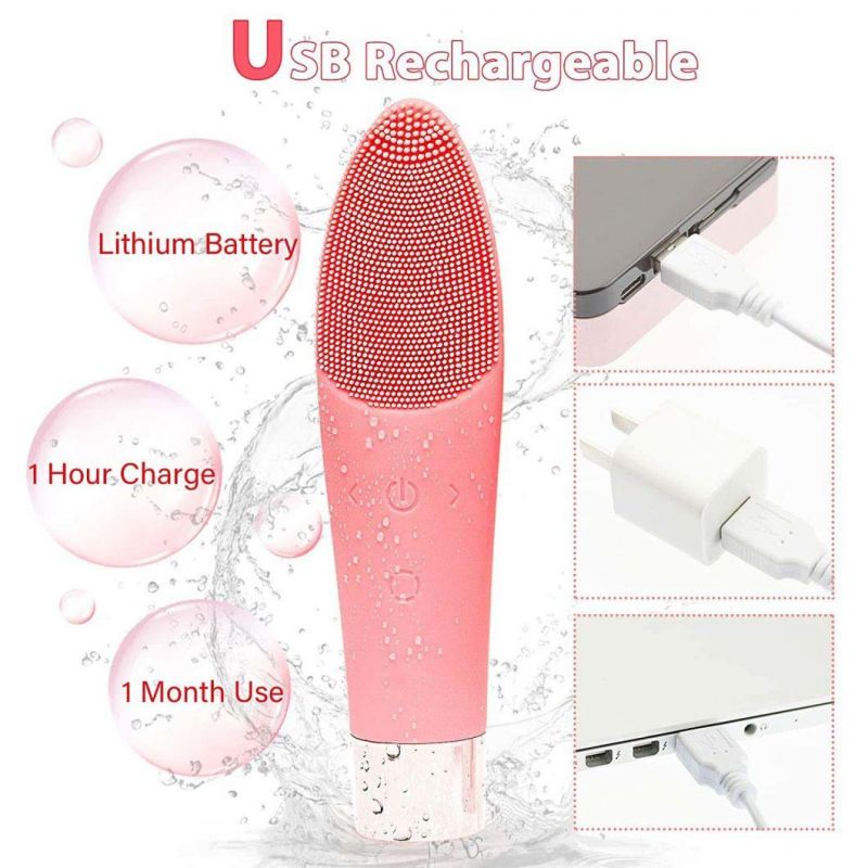 Electric Waterproof Rechargeable Silicone Facial Brush