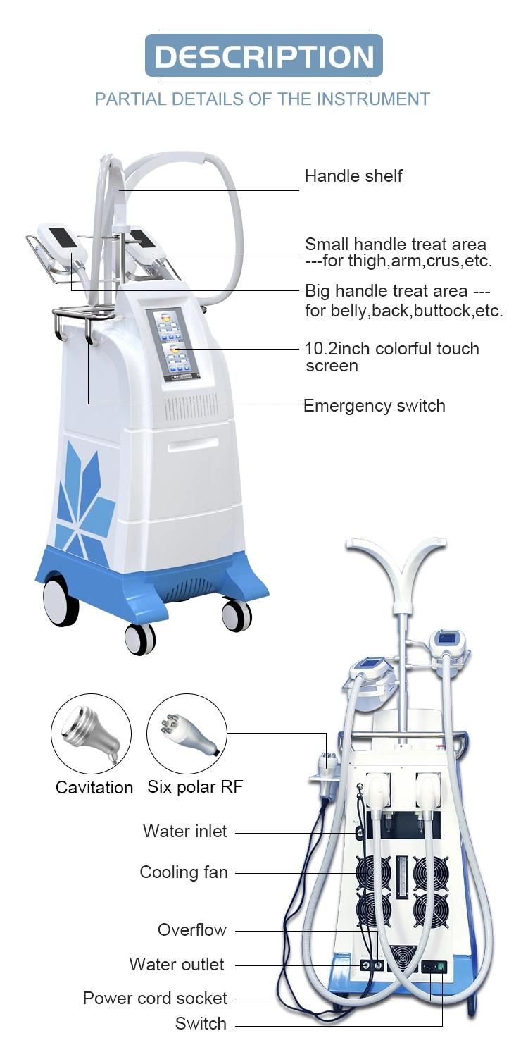 Cool Tech for Fat Freezing with 2 Handles Cryolipolysis Beauty Machine