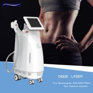 CE Certified High Power Alexandrite Diode Hair Removal Laser Machine Trio Wavelengths 1064/808/755nm with Facial Tip