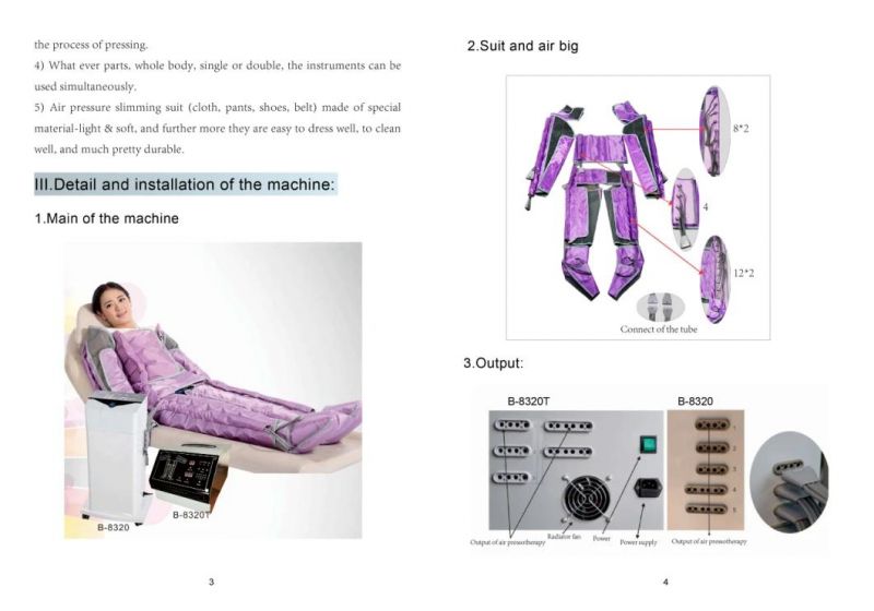 48 PCS Purple Airbags Lymphatic Drainage Equipment Air Compression Machine for Full Body