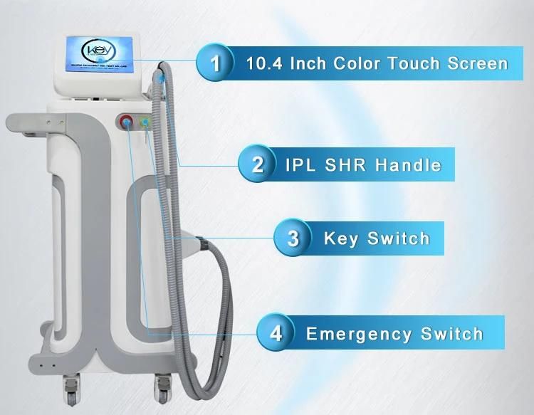 The High Configuration Shr+IPL+RF+E-Light Hair Removal Equipment