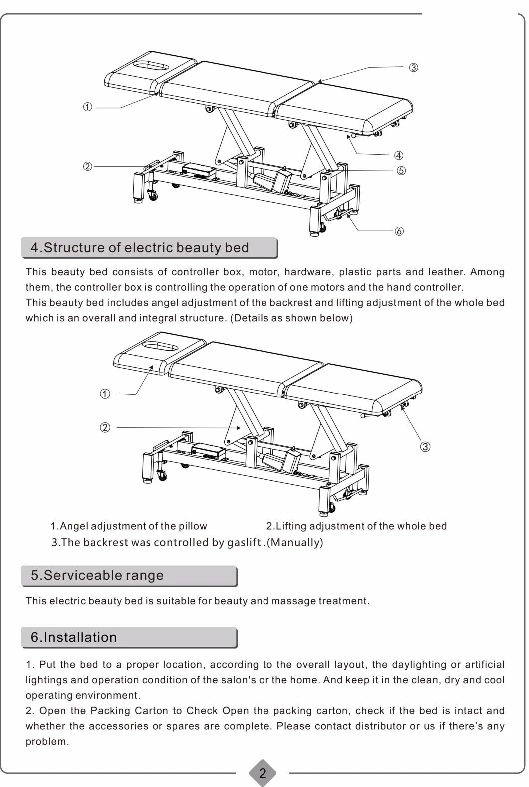 Rh-2212b Best Selling Electric Lift Beauty Bed for Beauty Salon