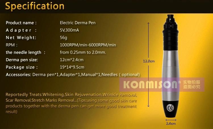 Electric Derma Pen Professional with Ce for Skin Rejuvenation Anti-Wrinkle