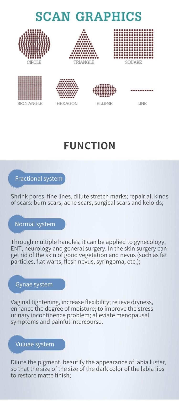 Medical Fractional RF CO2 Laser Fraction Acne Scar Removal Machine