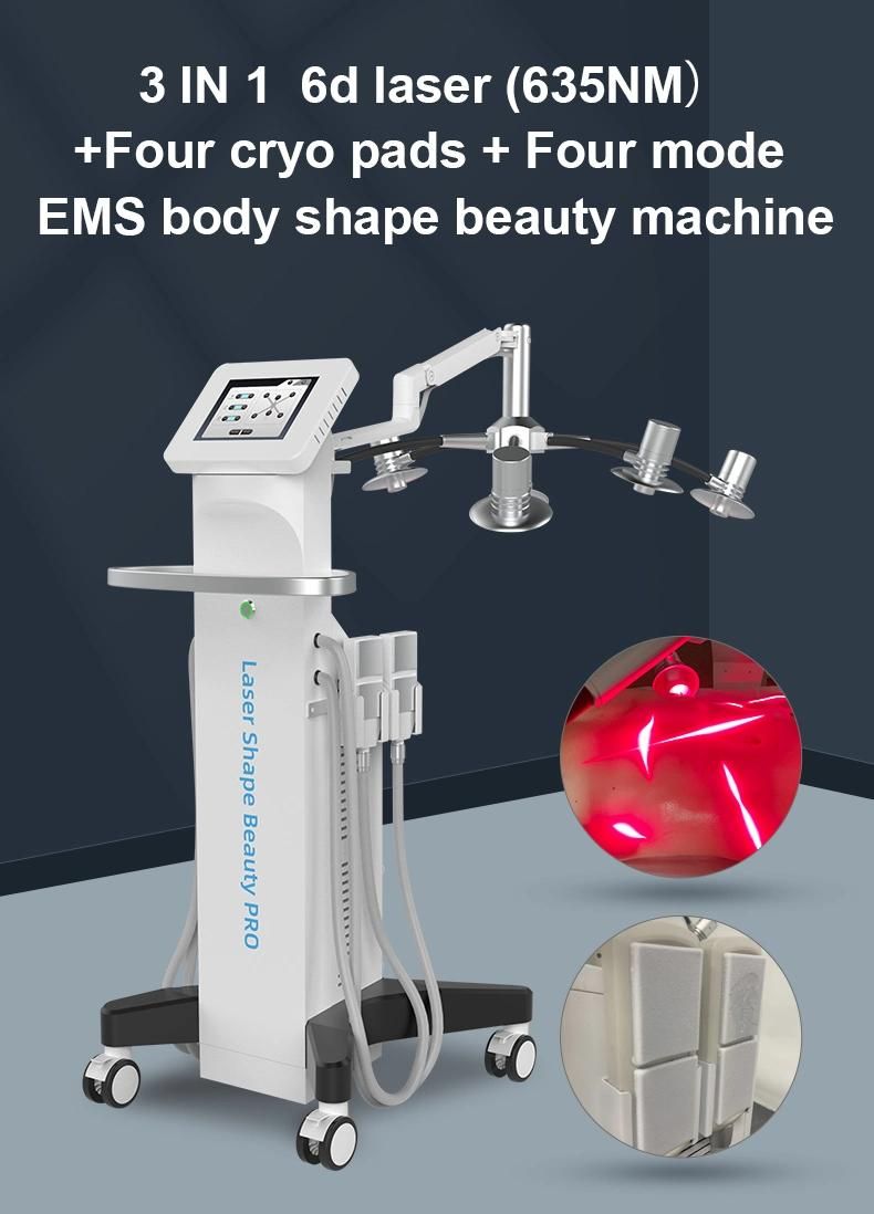 2022 Ready to Ship EU Us Latest Body Slimming Machine 532nm 635nm Cold 6D Lipo Laser EMS Muscle Skin Tightening Loss Weight Machine