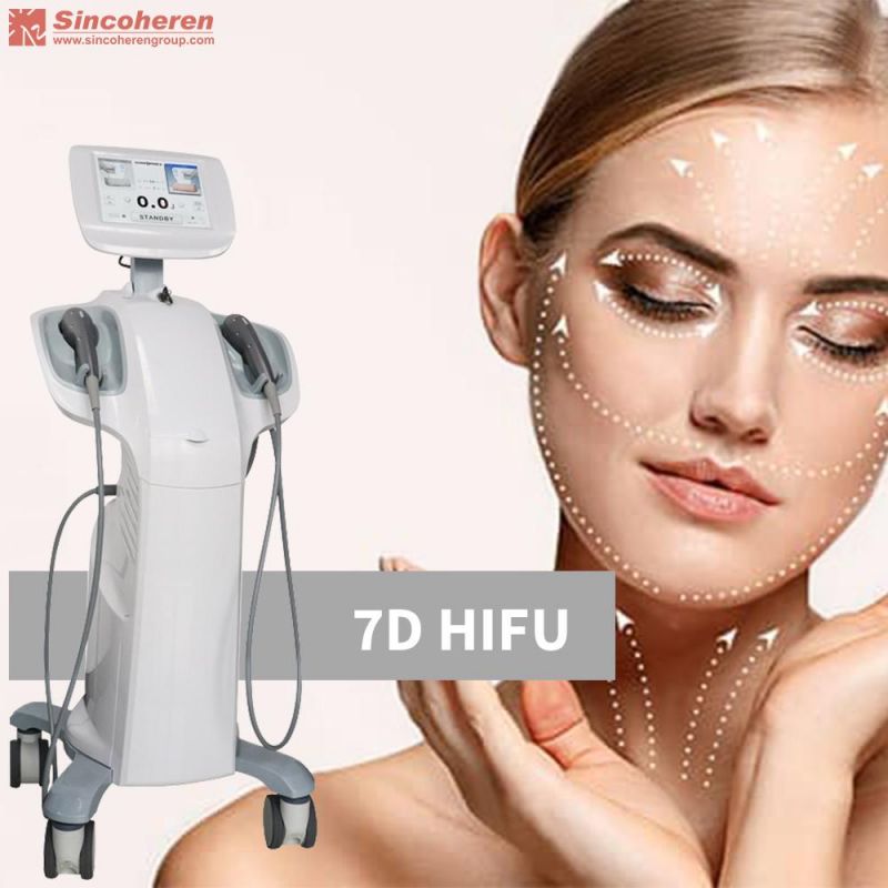 New Technology Painless Vertical 7D Hifu 7 Cartridges 30000 Shots Ultra 3 7D Mmfu Face Lift Body Slimming Machine