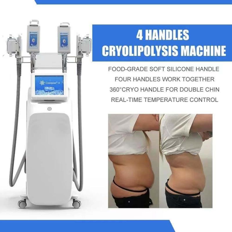 Double Chin Removal 360 Degree Coolplas 4 Handles Body Slimming Machine for SPA Coolplas Weight Loss Fat Reduction