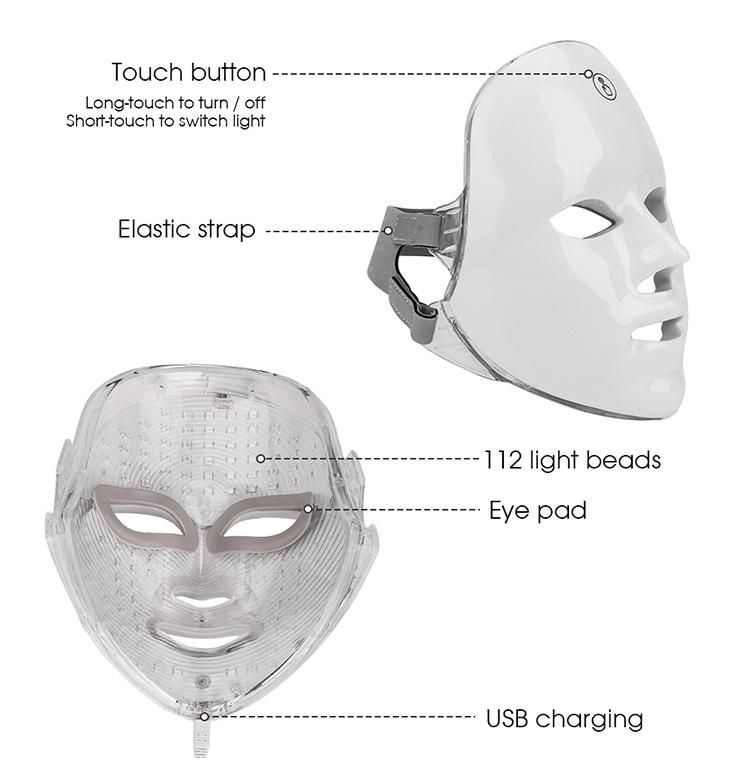 Light USB 112 Beads 7-Color LED Light Facial Beauty Mask